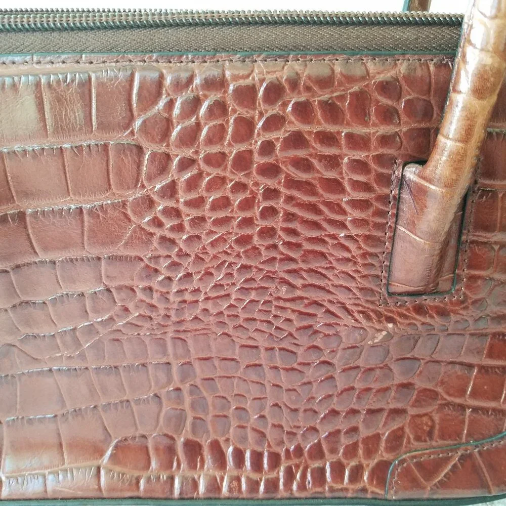 NEWPORT NEWS EASY STYLE VINTAGE FAUX ALLIGATOR LEATHER PURSE - Picture 8 of 13